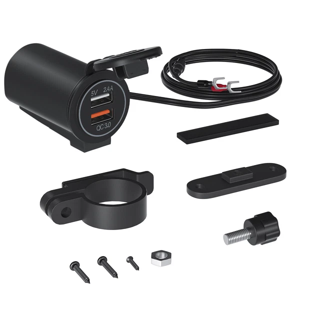 Chargeur de voiture Prise QC 3.0 + Port USB Commutateur tactile Téléphone Charge 2