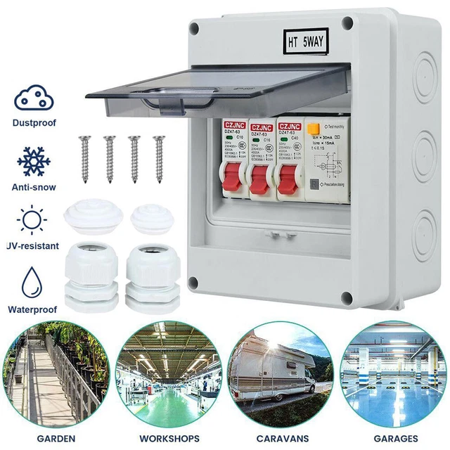 Disjoncteur à 2 voies, mini disjoncteur étanche 40 A 30 mA RCD