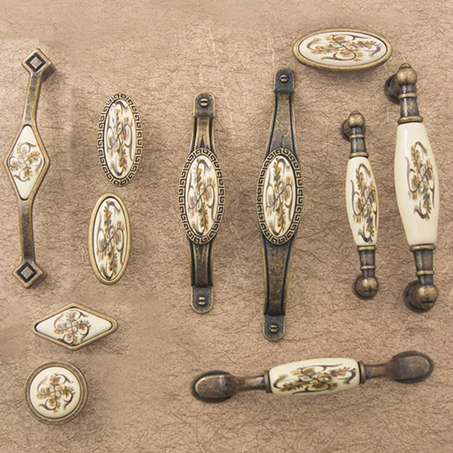 Ceramic & Alloy Door Drawer Knob Pull Shoecase Cabinet Kitchen Furniture Handle