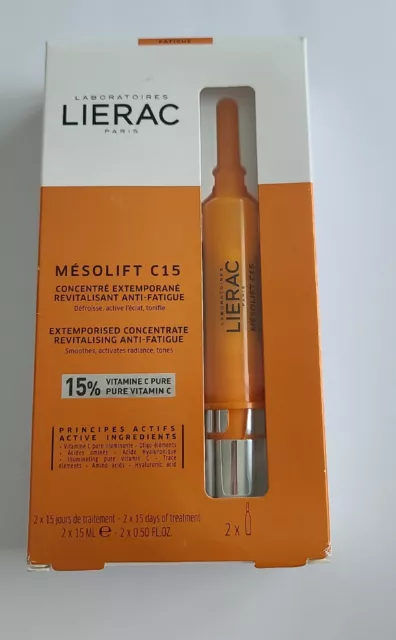 Lierac Paris MESOLIFT C15 Revitalizing Anti-Fatigue 15% Vitamin C 2x15ml Vials