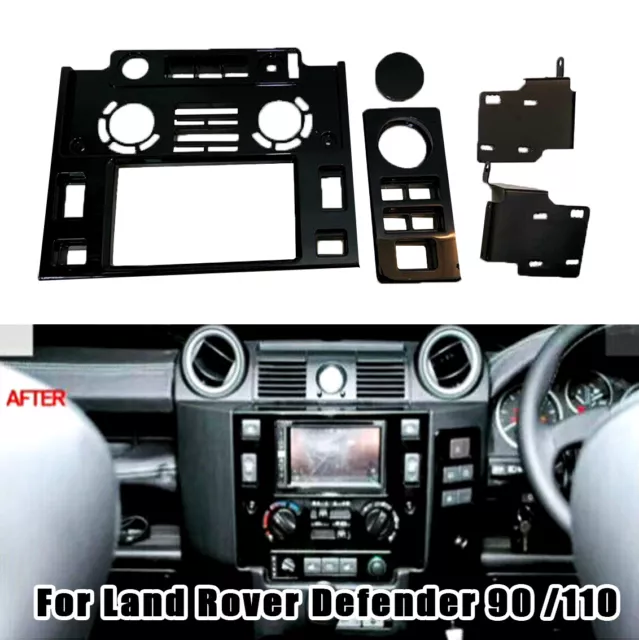 Double 2 Din Dash Head Unit Fascia Panel Kit For Land Rover Defender 90 / 110 WO