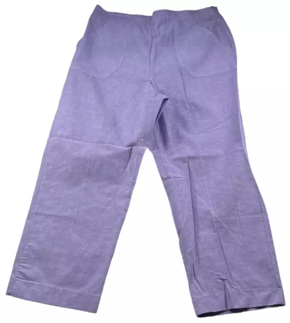 Alfred Dunner Dress Pants Womens Plus size 16W Purple Linen Blend New