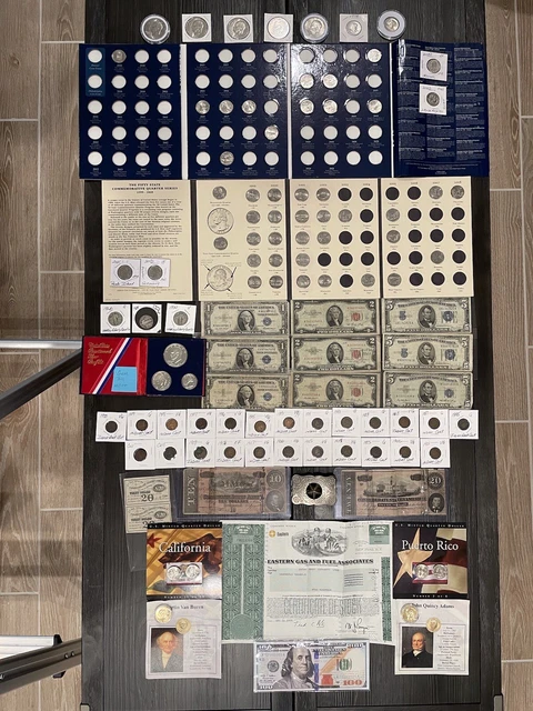 Huge Lot - Rare (91) US Coins (13) Currency, Silver Certificate US Notes +++++🔥