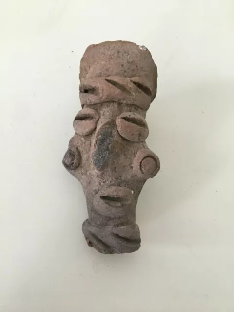 Inca Art Rare Pre-Columbian Brown Terracotta Mask Archaeology ++ #3