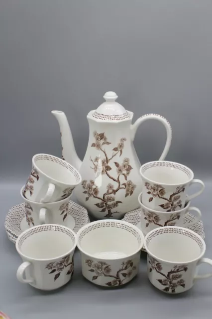 Mid Century Royal Staffordshire Innocence Ironstone by J&G Meakin coffee set