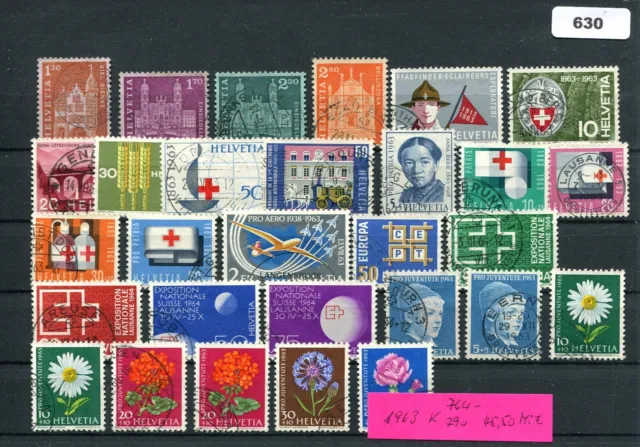 CH, Schweiz, gestempelt, 1963 komplett, 764-790, mit BEM, Lot 630/631