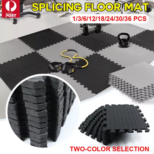1-30X Interlocking Heavy Duty EVA Foam Gym Flooring Mat Floor Mats Tiles 60x60cm