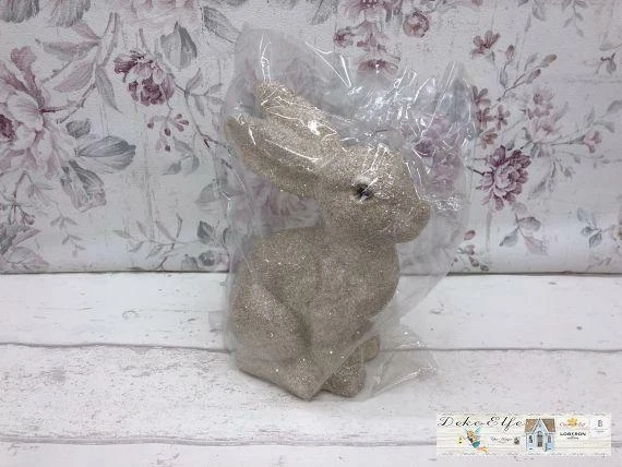 Decorazione Luccicante Lepre Champagne Coniglio di Pasqua