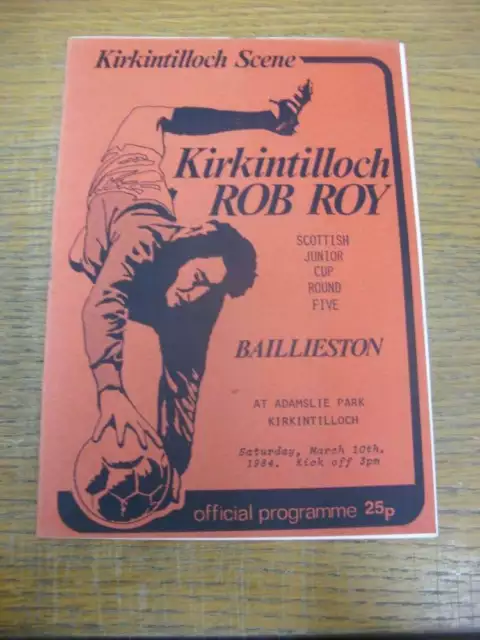 10/03/1984 Kirkintilloch Rob Roy v Baillieston [Scottish Junior Cup]