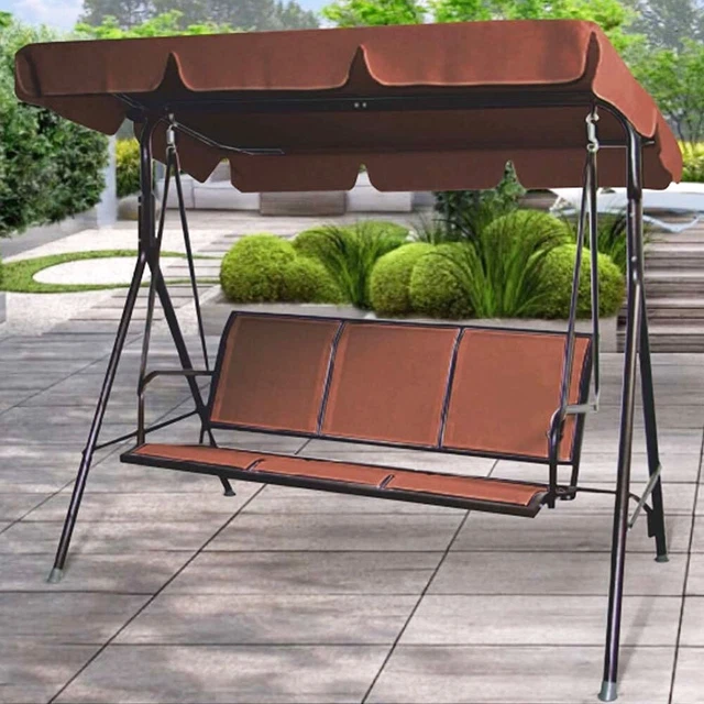 Dondolo Da Giardino 3 Posti Con Baldacchino - Panchina In Legno Per Esterno - Foto 9