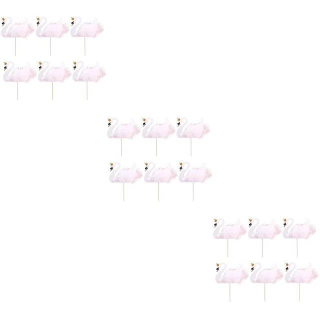 30 piezas pluma pequeña cocina cisne topper fiesta cumpleaños cupcake postre