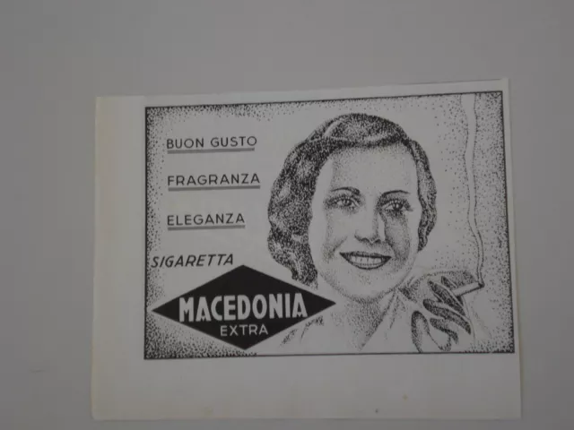 advertising Pubblicità 1939 SIGARETTE CIGARETTES MACEDONIA EXTRA