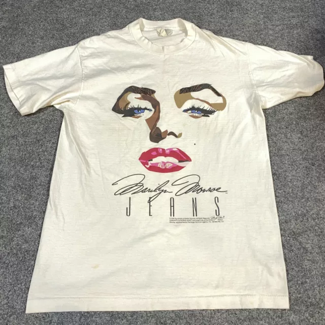 Marilyn Monroe Jeans T-shirt M White Vintage 1995