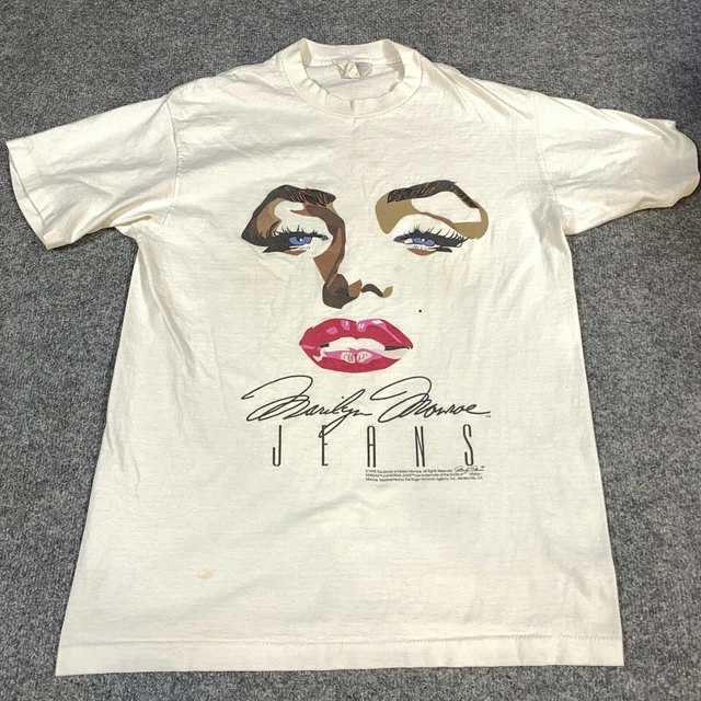 Marilyn Monroe Jeans T-shirt M White Vintage 1995