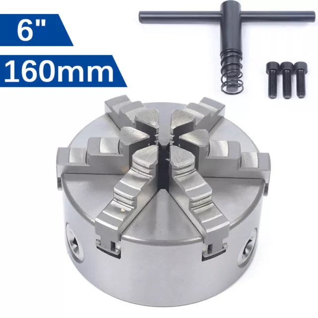 6 Jaw Self-Centering Lathe Chuck Manual CNC Milling Lathe Chucks Hardened Steel