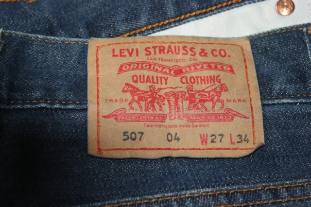 Levi's Strauss & co 507 Bootcut Jeans Hose W 27 L 34 NEU ! Vintage Blue Denim