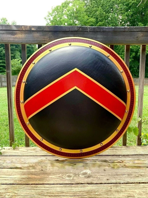 Bouclier Viking/hoplite Médiéval En Bois Et Acier – Décoration Murale – Reproduction