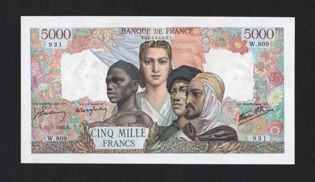 SUPERBE BILLET DE 5000 FRANCS EMPIRE R 12-7-1945 R ( PR SUP observez la PHOTO )