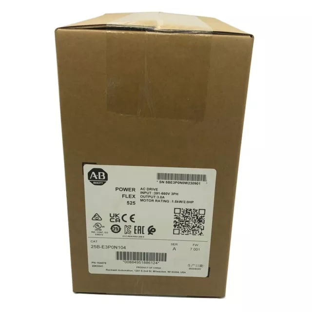 25B-E3P0N104 PowerFlex 525 AC Drive 525...600V AC 25BE3P0N104 New Original