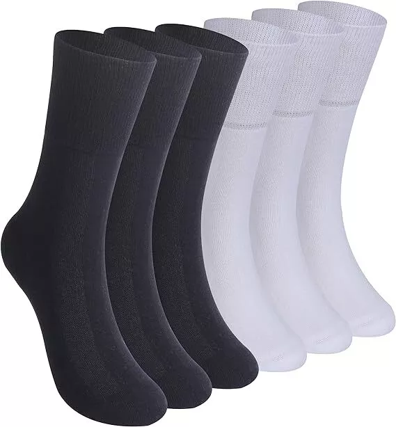 Mens Socks Extra Wide Fit Diabetic Loose Top Cotton Rich Sock 3, 6, 12 Packs