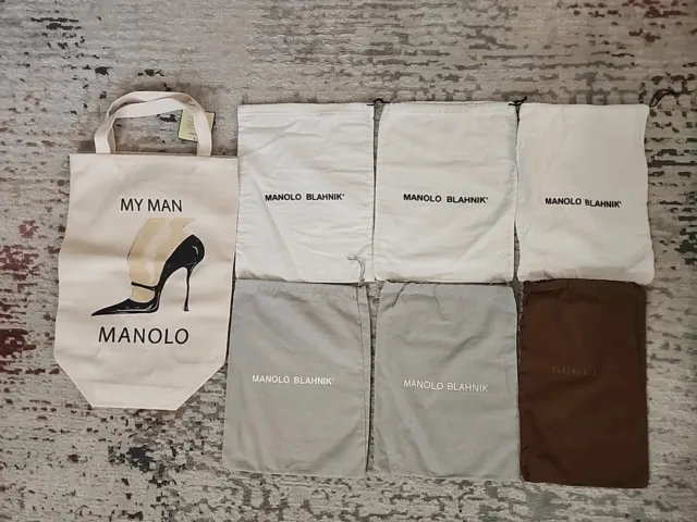 Manolo Blahnik, GUCCI Etc Assorted size Dust Bag Lot of 11