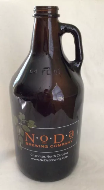 NODA beer growler jug Brewing Co  North Davidson Charlotte NC Glass 64oz  EMPTY