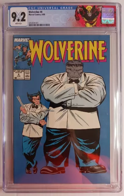 Wolverine #8 ~ CGC 9.2 White Pages ~ Custom Label  MARVEL 1989 ~ Rob Liefeld Art
