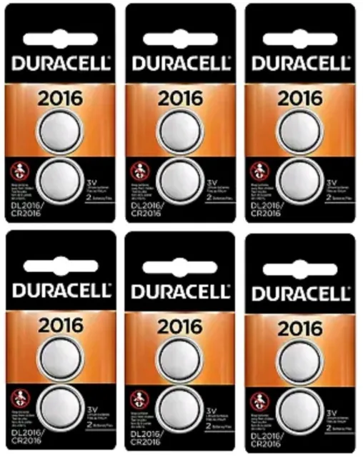 Duracell 2016 3V Lithium Coin Battery Long Lasting DL2016 [12-Pack] EXP 2029