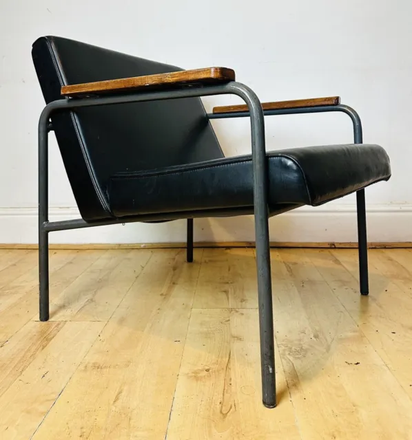 Mid century teak armchair Bauhaus Industrial Teak Tubular