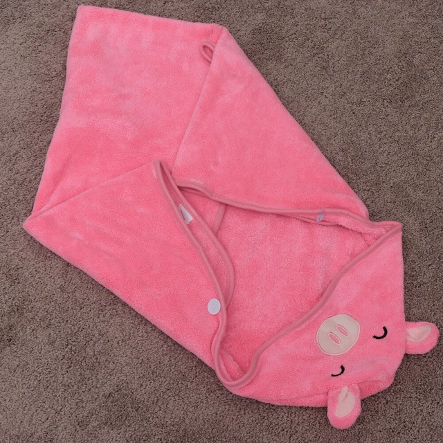 Asciugamano da bagno bambini cartone animato accappatoio unisex corallo pile telo da bagno mantello (rosa Sch