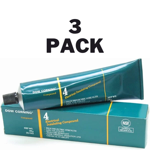 3LOT DOW CORNING 4 DC4 Silicone Electrical Insulating Compound Lubricant Grease