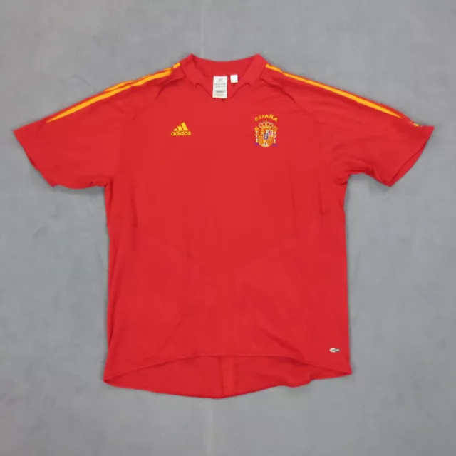 Adidas T-Shirt Homme XL Rouge Maillot Vintage Espagne 2004 Football Polyester