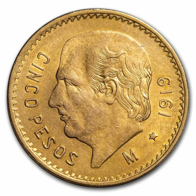 1919 Mexico Gold 5 Pesos BU - SKU#237230