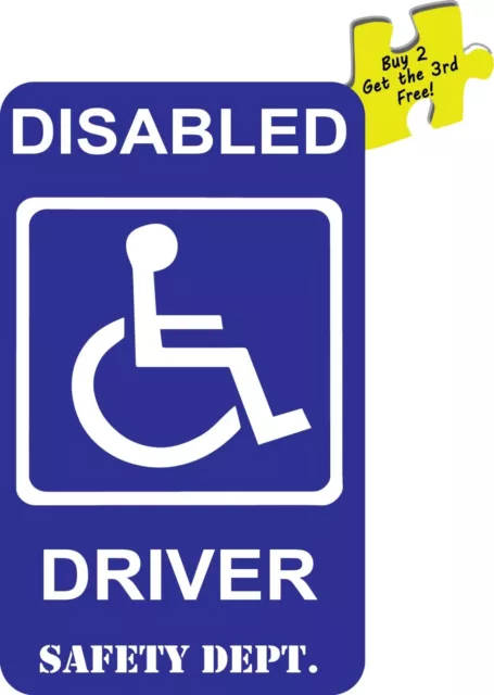Handicap Symbol Wheelchair Disabled Driver Safety Decal Sticker p391 Buy 2 Get 3