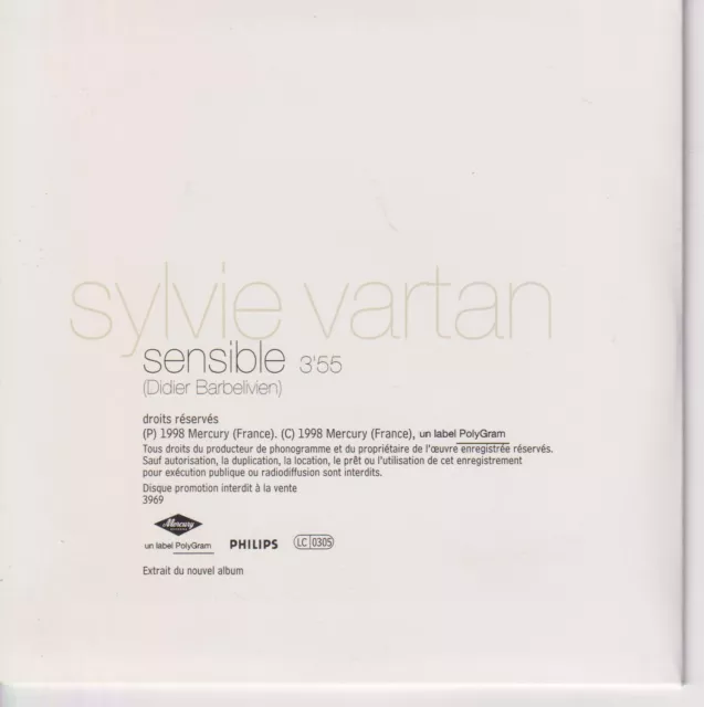 Sylvie Vartan  rare CD single mono-titre