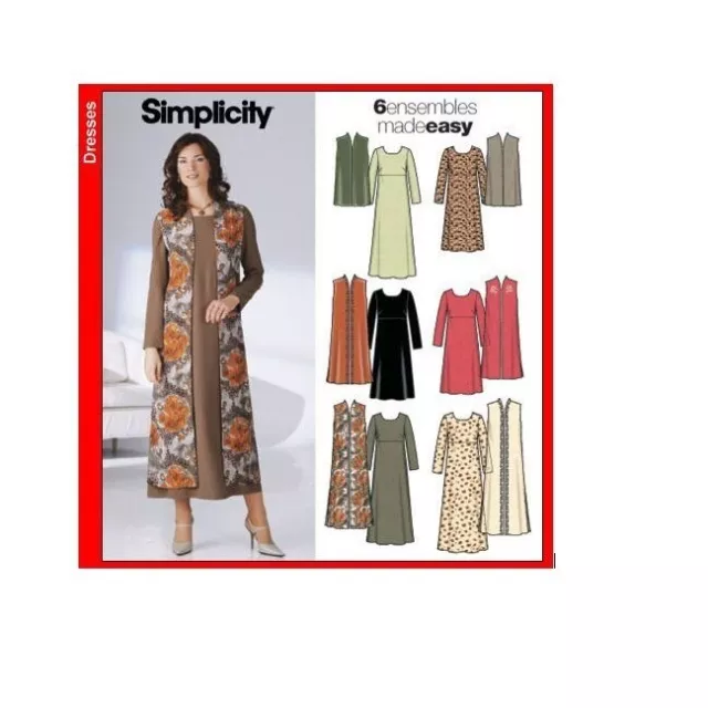 Simplicity Sewing Pattern 5344 Dress Vest Duster Misses Size 16-24