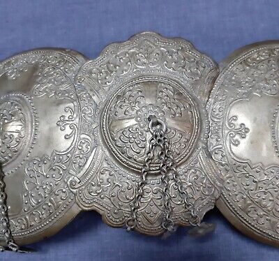 Antique Balkan Macedonian Miyak Ottoman Folk Hand-Wrought Belt Buckle 2