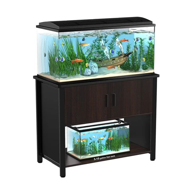 GDLF Metal Aquarium Stand with Cabinet for Fish Tank Accessories Storage, 40 ...