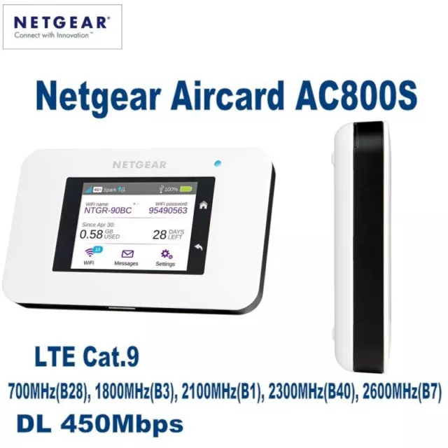 Netgear Aircard AC800S Cat9  Router 4G LTE 450Mbps Portable Mobile WIFI Hotspot