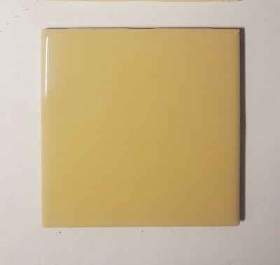 VINTAGE NEW  4 1/4  X  4 1/4 Yellow Gloss CERAMIC Glazed FLORIDA TILE