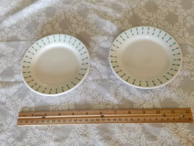 Homer Laughlin China Aqua Bowtie Small Plates - Set Of 2