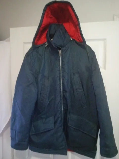 Vintage 1980s Yukon Cloth Cintas Acid-Resistant Cold Weather Puffer Coat+ Hood S