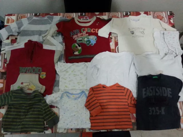 Lotto 109 Stock 14 Pezzi Abbigliamento Bambino, Bimbo, Neonato 0-12 Mesi