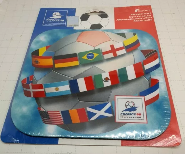 World Cup Flag Mouse mat Sealed France 98 FIFA Official