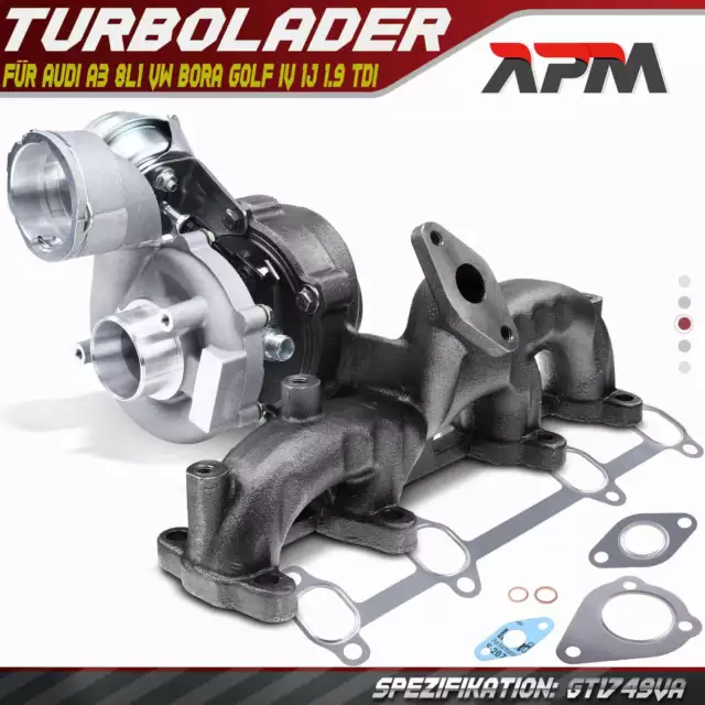 Turbocompresor para Audi A3 8L1 VW Bora Golf IV 1J Skoda Octavia I Seat Leon 1.9