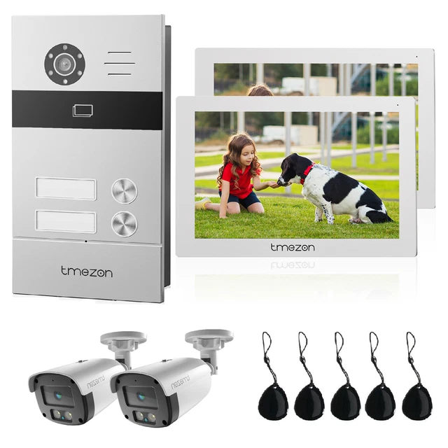 TMEZON Videocofono WiFi Con Smartphone App, 2 Fili Video Cofono Con 7'' Monor Touchscreen E Video Doorbell Esterno Cablata Telecamera Visione Notturna,APP/Carta RFID Unlock - Foto 6