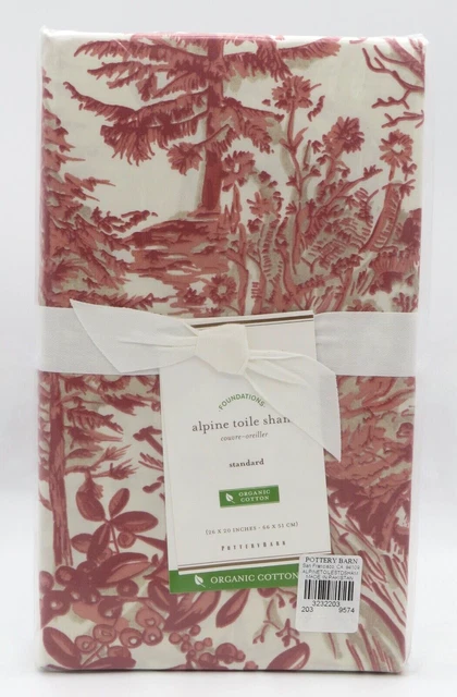 Pottery Barn Alpine Toile Red Standard Pillow Sham