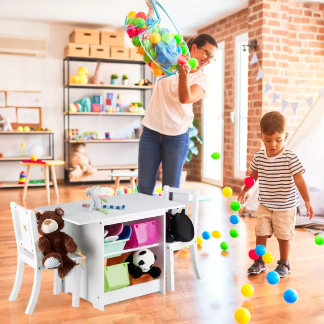 Kindersitzgruppe, Holz, Kindertisch mit Stühlen, Kindersitzgarnitur Sitzecke 2