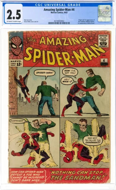 Amazing Spider-Man #4 - CGC 2.5 G+ Origin & 1st app. Sandman 1963