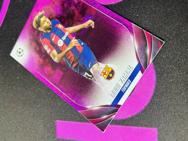 2023-24 TOPPS UEFA Lamine Yamal #64 Rookie RC Pink Sparkle Barcelona